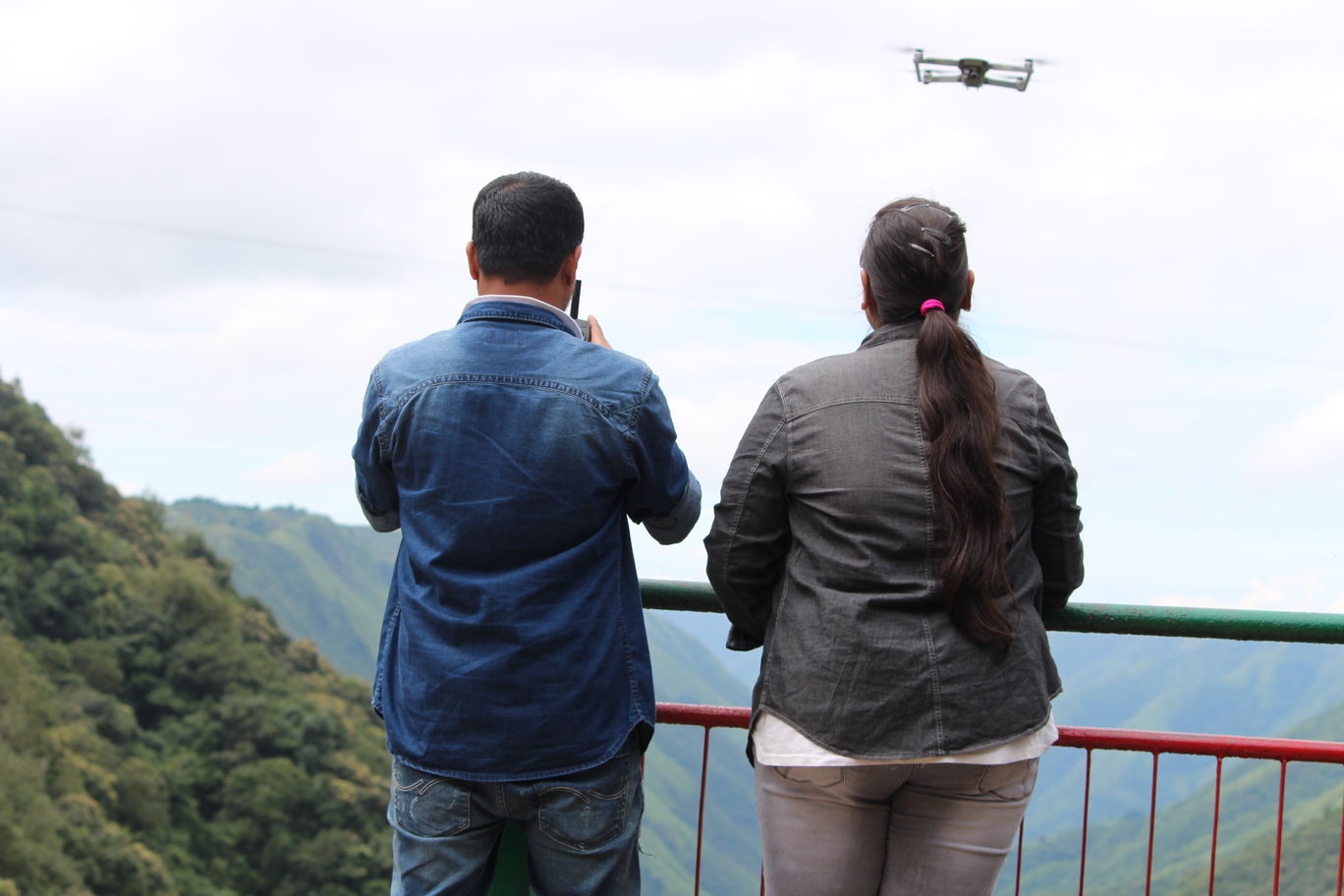 Flying Drone at mawkdok dympep valley